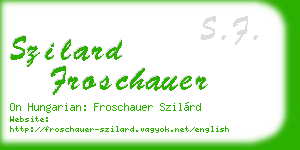 szilard froschauer business card